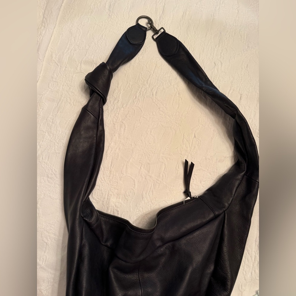 Free People Black Faux Leather Shoulder Hobo Bag - Picture 4 of 4